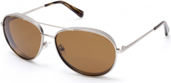 Kenneth Cole New York KC7223 Sunglasses, 11H - Matte Light Nickeltin / Brown Polarized Lenses