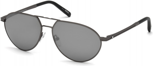 Montblanc MB714S Sunglasses, 09C - Matte Gunmetal  / Smoke Mirror