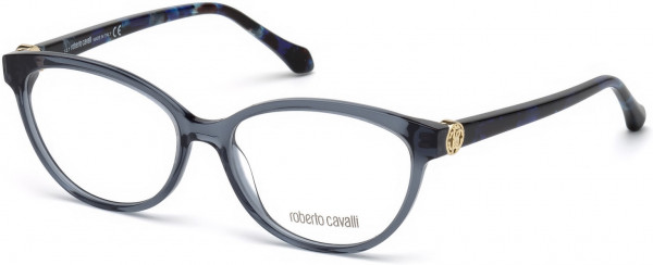 Roberto Cavalli RC5072 Marliana Eyeglasses, 092 - Shiby Transp. Blue, Shiny Blue Havana, Shiny Pink Gold