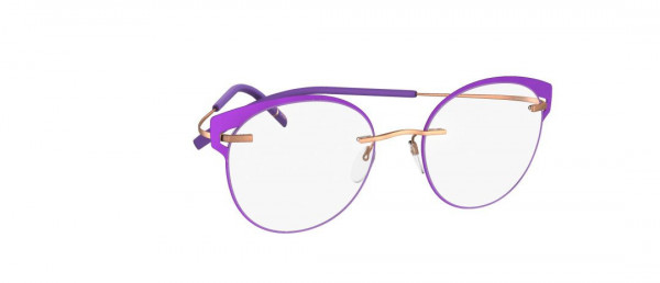Silhouette TMA Icon Accent Rings fv Eyeglasses, 3530 Rose Gold / Amethyst