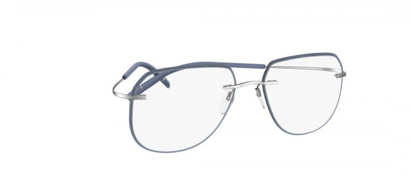 Silhouette TMA Icon Accent Rings FY Eyeglasses, 7200 Rhodium / Denim Blue