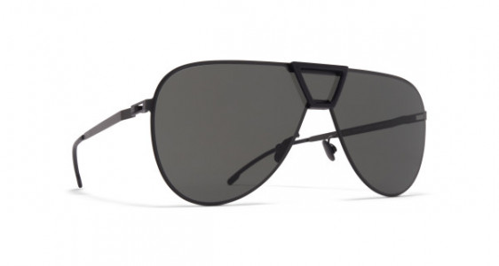 Mykita Mylon PEPPER Sunglasses, MH1 BLACK/PITCH BLACK - LENS: DARK GREY SOLID SHIELD