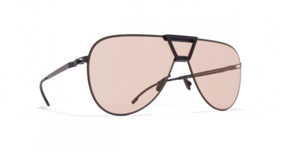Mykita Mylon PEPPER Sunglasses, MH1 BLACK/PITCH BLACK - LENS: NUDE SOLID SHIELD
