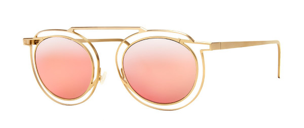 Thierry Lasry Potentially Sunglasses, 900 ROSE - Gold w/ Flat Rose Gold Mirror Lenses