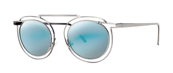 Thierry Lasry Potentially Sunglasses, 500 BLUE - Silver w/ Flat Gradient Blue Lenses