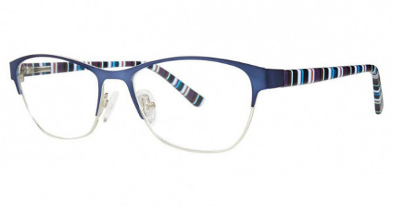 Genevieve SUBLIME Eyeglasses, Matte Navy/Silver
