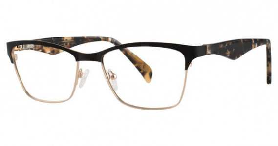 Genevieve Fascinate Eyeglasses, matte black/gold
