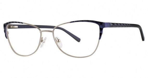 Genevieve Prominent Eyeglasses, navy/silver