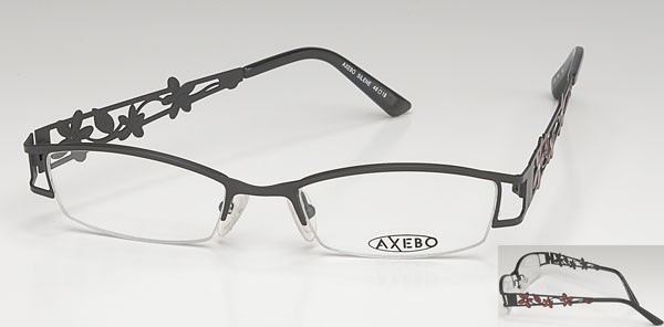 Axebo Silene Eyeglasses, 4-Matte Black/Red