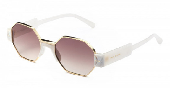Italia Independent Raymond Sunglasses, White/Crystal (Shaded/Brown) .001.012