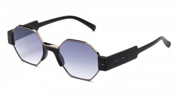 Italia Independent Raymond Sunglasses, Black (Silver Gradient Mirrored/Grey) .009.000