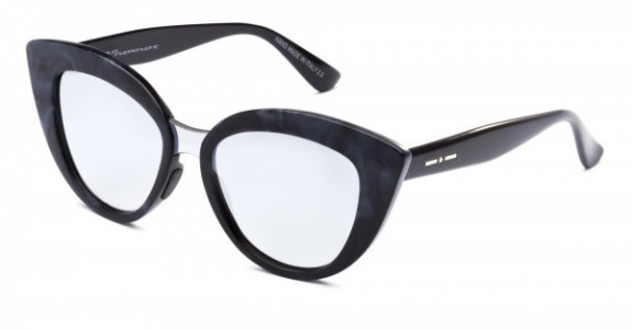 Italia Independent Messina Sunglasses, Black & Grey Acetate (Silver Gradient Mirrored/Grey) .009.071