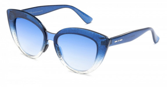 Italia Independent Messina Sunglasses, Light Blue Glitter (Silver Gradient Mirrored/Blue) .GLT.020