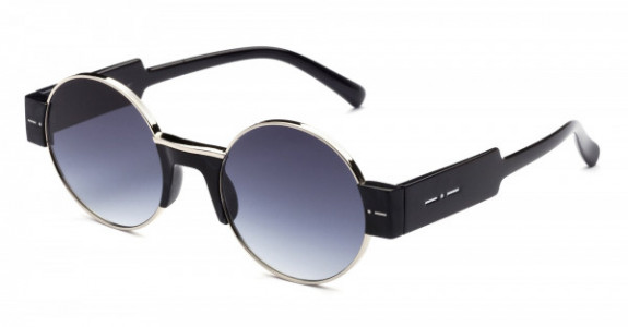 Italia Independent Brooke Sunglasses, Black/Grey Acetate (Shaded/Grey) .009.071