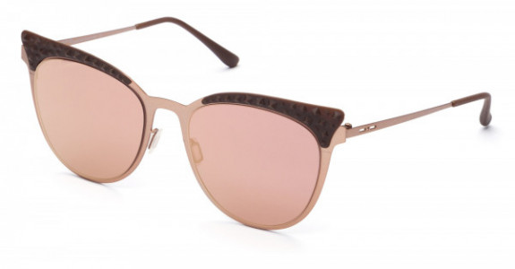 Italia Independent 0257 Sunglasses, Pink Gold (Mirrored/Copper) .122.122