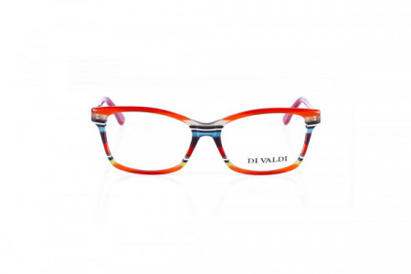 Di Valdi DV-TRENTO Eyeglasses, 40 Orange, Red, Multi