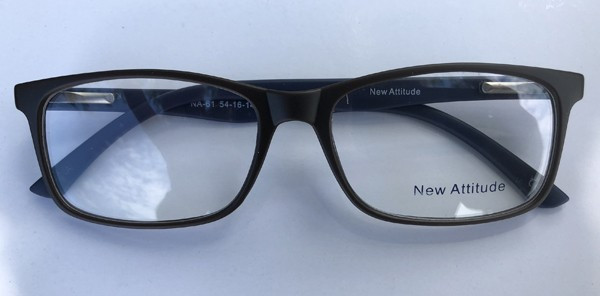 New Attitude NA61 Eyeglasses, 3 - Matte Brown/Matte Navy