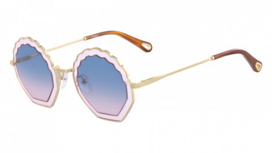 Chloé CE147S Sunglasses, (833) GOLD LIGHT PINK/GRADIENT BLUE