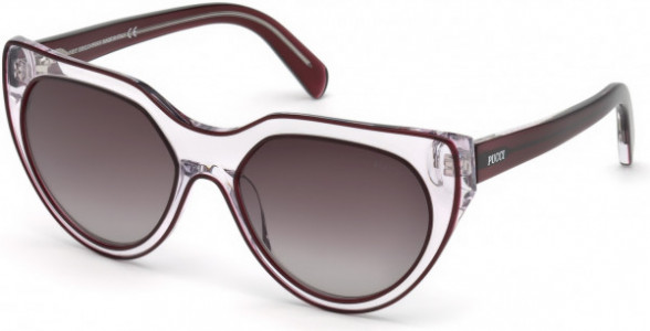 Emilio Pucci EP0082 Sunglasses, 71T - Shiny Transp. Burgundy & Crystal / Gradient Burgundy Lenses