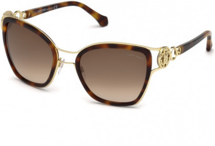 Roberto Cavalli RC1081 Montaione Sunglasses, 52F - Shiny Havana, Shiny Light Gold/ Gradient Brown