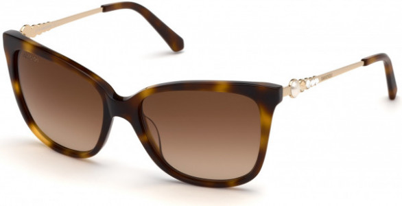Swarovski SK0189 Sunglasses, 52F - Dark Havana / Gradient Brown Lenses
