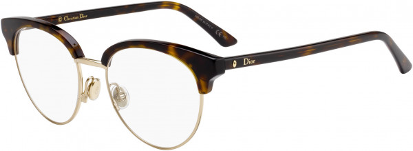 Christian Dior Montaigne 58 Eyeglasses, 0QUM Dark Havana Gold