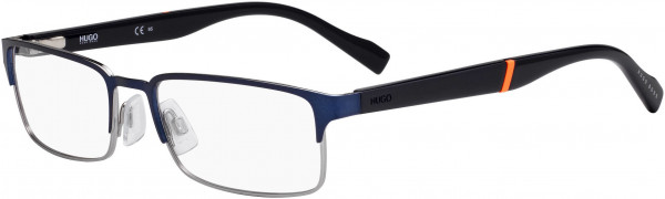 HUGO HG 0136 Eyeglasses, 0KU0 Matte Bl Ruthenium