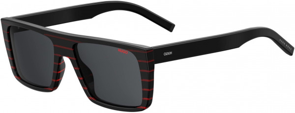 HUGO HG 1002/S Sunglasses, 0FRL Red Str Black