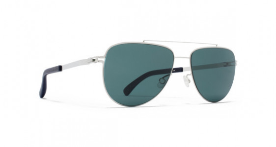 Mykita Mylon LEAF Sunglasses, MH10 NAVY BLUE/SHINY SILVER - LENS: NEOPHAN POLARISED