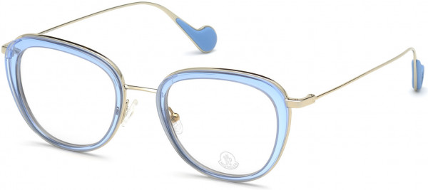 Moncler ML5048 Eyeglasses, 084 - Shiny Light Blue