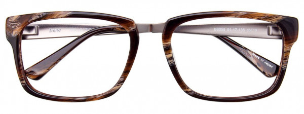 BMW Eyewear B6056 Eyeglasses, 010 - Brown Marbled & Steel