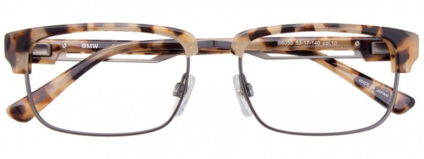 BMW Eyewear B6055 Eyeglasses, 010 - Beige & Dark Brown & Steel