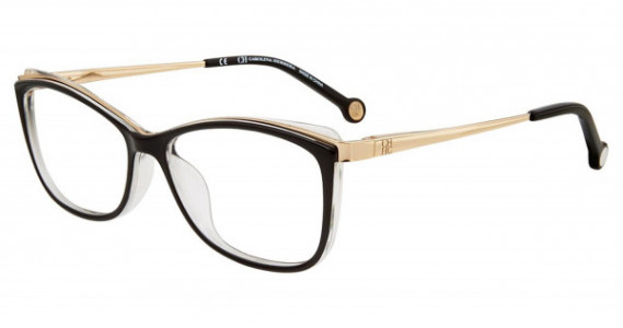 Carolina Herrera VHE782K Eyeglasses, Black Gold 0990