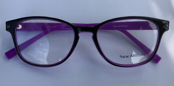 New Attitude NA63 Eyeglasses, 3 - Black/Purple