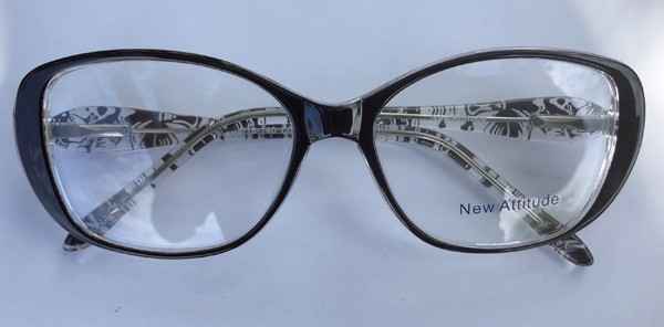 New Attitude NA64 Eyeglasses, 2 - Black/Crystal