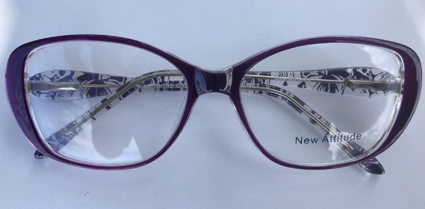 New Attitude NA64 Eyeglasses, 3 - Violet/Crystal