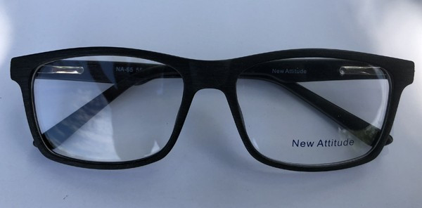 New Attitude NA65 Eyeglasses, 1 - Matte Black/Wood Grain