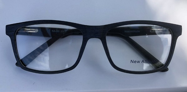 New Attitude NA65 Eyeglasses, 2 - Matte Navy/Wood Grain