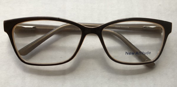 New Attitude NA66 Eyeglasses, 1 - Dark Brown/Cream
