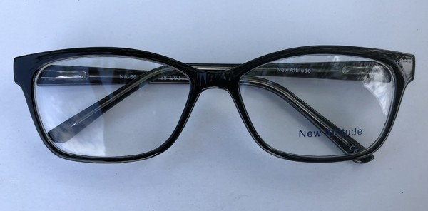 New Attitude NA66 Eyeglasses, 2 - Black/Crystal
