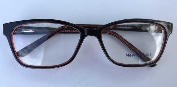 New Attitude NA66 Eyeglasses, 3 - Black/Wine