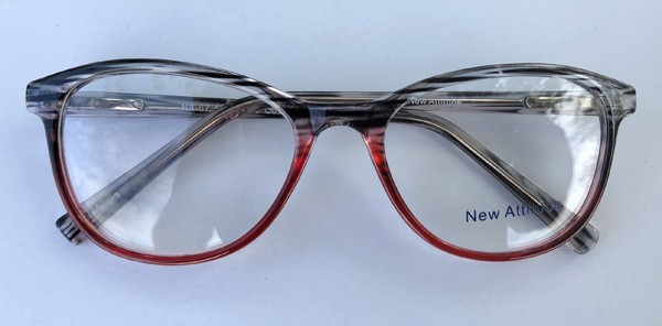 New Attitude NA67 Eyeglasses, 1 - Black Burgundy