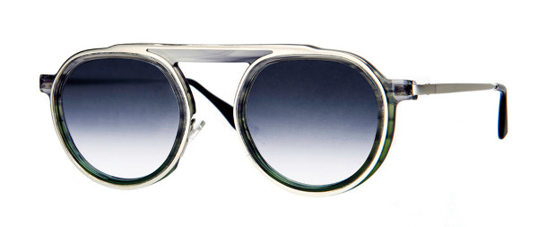 Thierry Lasry Ghosty New Sunglasses, 038 - Grey Tortoise & Silver w/ Silver Flash Lenses