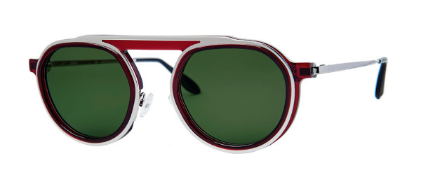 Thierry Lasry Ghosty New Sunglasses, 509 - Burgundy & Silver w/ Green Lenses