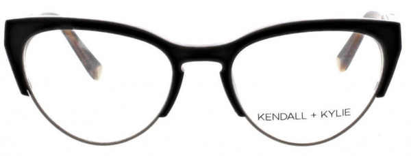 KENDALL + KYLIE Roslyn Eyeglasses, Black over Honey Tortoise with Shiny Dark Gun