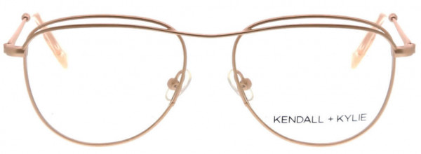 KENDALL + KYLIE Peyton Eyeglasses, Satin Rose Gold with Champagne Crystal