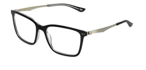 Levi's LS138 Eyeglasses, SHINY BLACK WITH SILVER METAL TEMPLE