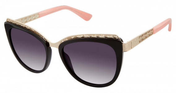 Nicole Miller Tulip Sunglasses, C01 Black/Coral (Dark Grey Gradient)