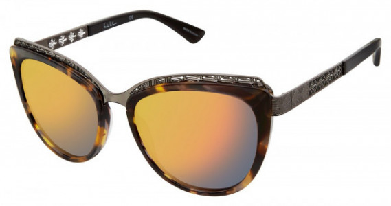 Nicole Miller Tulip Sunglasses, C02 Tortoise/Black (Soft Gold Flash)