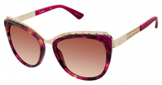 Nicole Miller Tulip Sunglasses, C03 Berry Tortoise (Dark Brown Gradient)